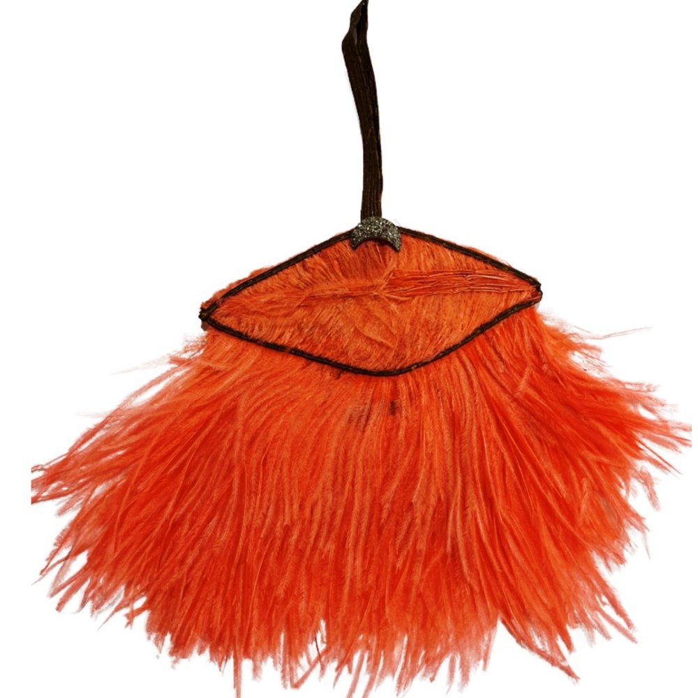 Antique Pink 1900’s 1920’s Ostrich Feather Handbag Purse Clutch Rhinestone